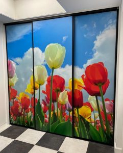Schuifwand met fotprint | Tulpen